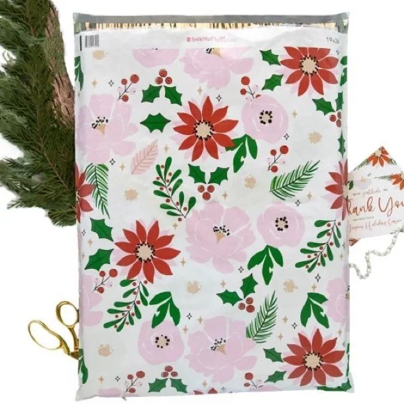 Festive Floral Poly Mailers 10x13 Pack of 25 - Picture 7 of 9